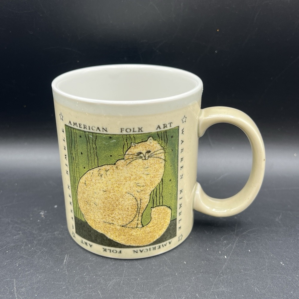 Otagiri Warren Kimble American Folk Art Kitty Cat Mug Made in‎ Japan